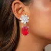 7.5ct Cushion Cut Ruby Drop Earrings for Women