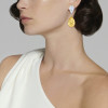 15ctw Pear Cut Yellow Sapphire Drop Earrings