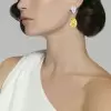 15ctw Pear Cut Yellow Sapphire Drop Earrings