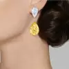 15ctw Pear Cut Yellow Sapphire Drop Earrings