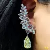 14ct Detachable Pear Cut Yellow Sapphire Earrings