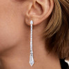 3.5ctw Exquisite Pear & Rectangular Cut Drop Earrings
