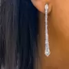 3.5ctw Exquisite Pear & Rectangular Cut Drop Earrings