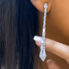 3.5ctw Exquisite Pear & Rectangular Cut Drop Earrings