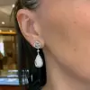 23.36CTW Pear Cut White Sapphire Drop Earrings