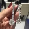 4ct Round Cut White Sapphire Drop Earrings