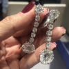 4ct Round Cut White Sapphire Drop Earrings