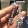 4ct Round Cut White Sapphire Drop Earrings