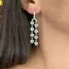 Heart Shape White Sapphire Wedding Hoop Drop Earrings