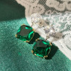 13.6ctw Cushion Cut Emerald Drop Earrings