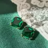 13.6ctw Cushion Cut Emerald Drop Earrings