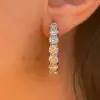 6ct Round Cut White Sapphire Hoop Earrings in Sterling Silver