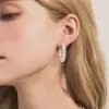 6ct Round Cut White Sapphire Hoop Earrings in Sterling Silver