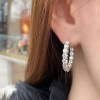 6ct Round Cut White Sapphire Hoop Earrings in Sterling Silver