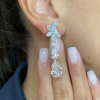 Pear Cut White Sapphire Drop Earrings