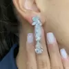 Pear Cut White Sapphire Drop Earrings