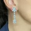 Pear Cut White Sapphire Drop Earrings