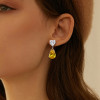 8ctw Pear Cut Yellow Sapphire Drop Earrings