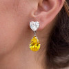8ctw Pear Cut Yellow Sapphire Drop Earrings