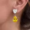 8ctw Pear Cut Yellow Sapphire Drop Earrings