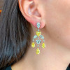 Yellow & White Sapphire Chandelier Statement Earrings