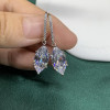 7.6ctw Marquise Cut White Sapphire Drop Earrings