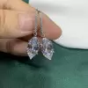 7.6ctw Marquise Cut White Sapphire Drop Earrings