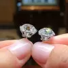 2ct European Cut White Sapphire Stud Earrings