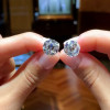 2ct European Cut White Sapphire Stud Earrings