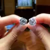 2ct European Cut White Sapphire Stud Earrings