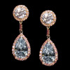 7ctw Pink Halo Blue Sapphire Earrings in Rose Gold