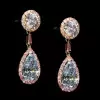 7ctw Pink Halo Blue Sapphire Earrings in Rose Gold