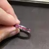 Sweet Pink Princess Cut Eternity Band Ring
