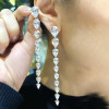 5.75ct Pear Cut White Sapphire Drop Earrings