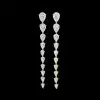 5.75ct Pear Cut White Sapphire Drop Earrings