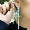 5.75ct Pear Cut White Sapphire Drop Earrings