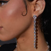 5.75ct Pear Cut White Sapphire Drop Earrings