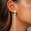 5.75ct Pear Cut White Sapphire Drop Earrings