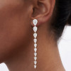5.75ct Pear Cut White Sapphire Drop Earrings