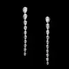 5.75ct Pear Cut White Sapphire Drop Earrings