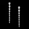 5.75ct Pear Cut White Sapphire Drop Earrings