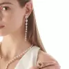5.75ct Pear Cut White Sapphire Drop Earrings