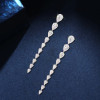 5.75ct Pear Cut White Sapphire Drop Earrings