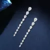 5.75ct Pear Cut White Sapphire Drop Earrings