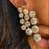 11.5 Round Cut White Sapphire Drop Earrings in Gold