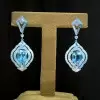 Aquamarine Sapphire Dangle Earrings