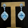 Aquamarine Sapphire Dangle Earrings