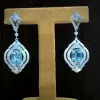 Aquamarine Sapphire Dangle Earrings