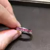 Sweet Pink Princess Cut Eternity Band Ring