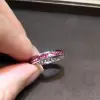 Sweet Pink Princess Cut Eternity Band Ring